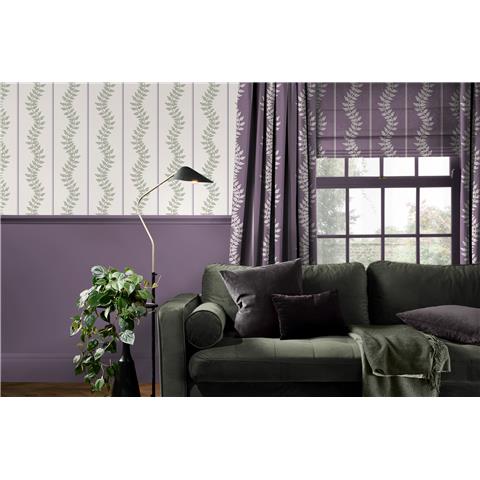 GRAHAM AND BROWN CONCERTO WALLPAPER COLLECTION Laurel leaf Stripe 130293 sage