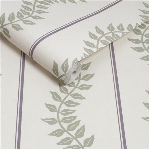 GRAHAM AND BROWN CONCERTO WALLPAPER COLLECTION Laurel leaf Stripe 130293 sage