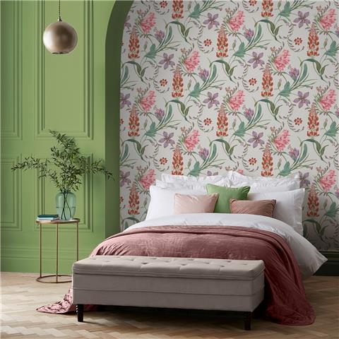 GRAHAM AND BROWN CONCERTO WALLPAPER COLLECTION Botanists Scroll 130297 mauve