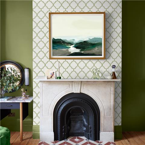 GRAHAM AND BROWN CONCERTO WALLPAPER COLLECTION Trellia 130301 Green