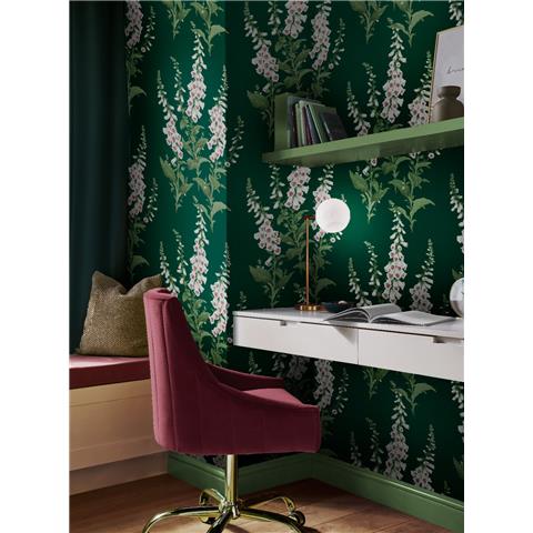 GRAHAM AND BROWN CONCERTO WALLPAPER COLLECTION Foxglove 130306 emerald