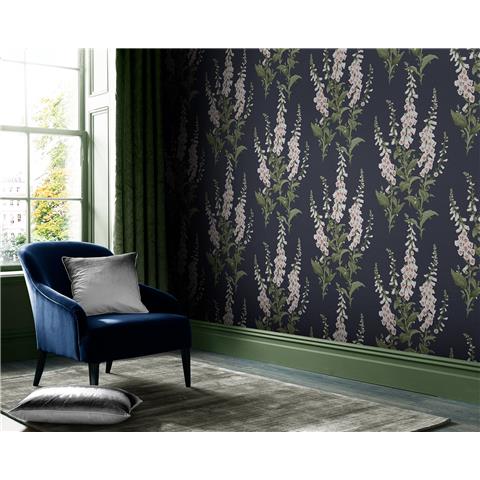 GRAHAM AND BROWN CONCERTO WALLPAPER COLLECTION Foxglove 130308 midnight