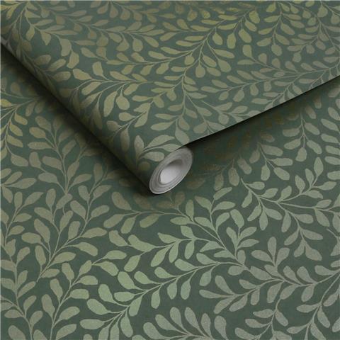 GRAHAM AND BROWN CONCERTO WALLPAPER COLLECTION Gilded Leaf 130370 Olive