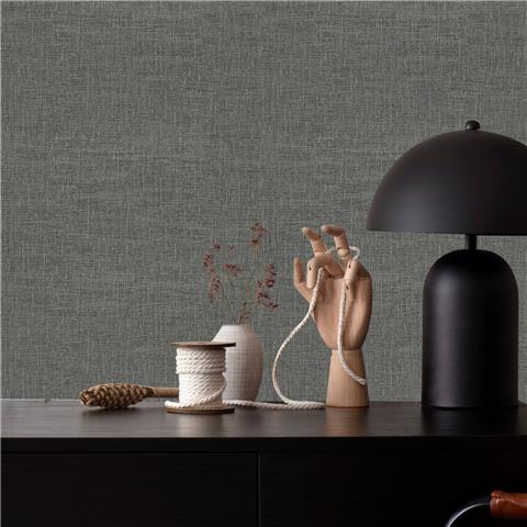 Boutique Finesse Vinyl Wallpaper Loom Texture 131236 Charcoal