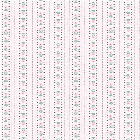 Cath Kidston Wallpaper Rose Ticking Stripe 131424 Pink