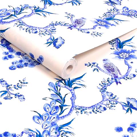 Cath Kidston Wallpaper Birds and Berries 131425 Blue