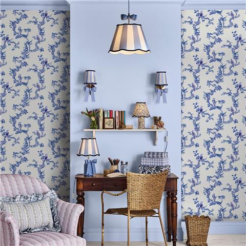 Cath Kidston Wallpaper Birds and Berries 131425 Blue