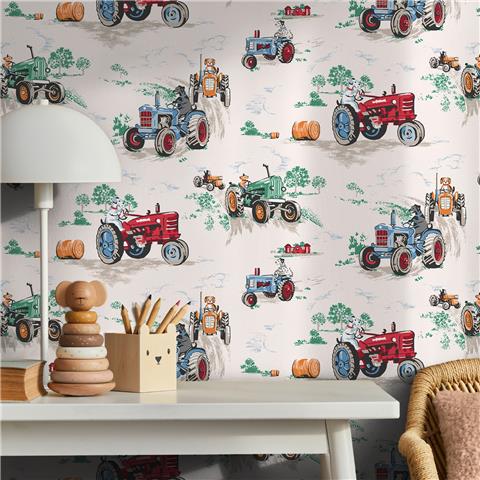 Cath Kidston Wallpaper Tractor 131426 Multi