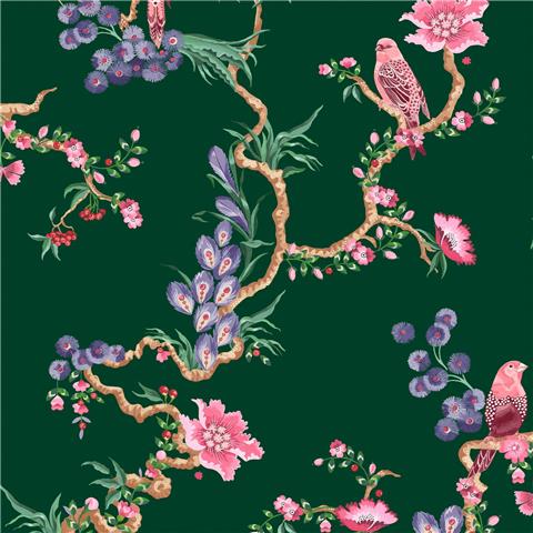 Cath Kidston Wallpaper Birds and Berries 131428 Emerald