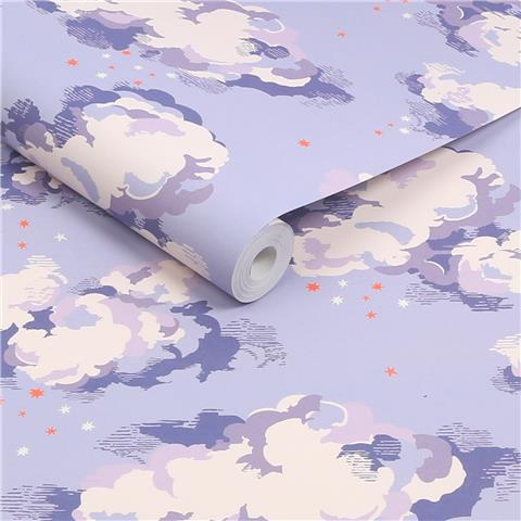 Cath Kidston Wallpaper Silver Lining 131430 Violet