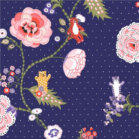 Cath Kidston Wallpaper Catnip 131434 navy