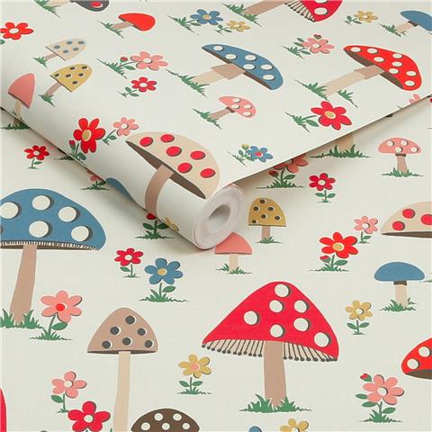 Cath Kidston Wallpaper Mushrooms 131435 Multi