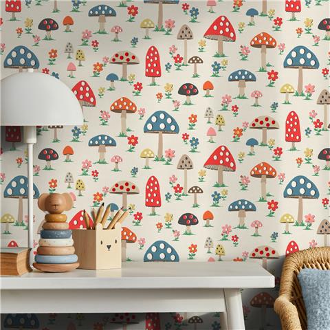 Cath Kidston Wallpaper Mushrooms 131435 Multi