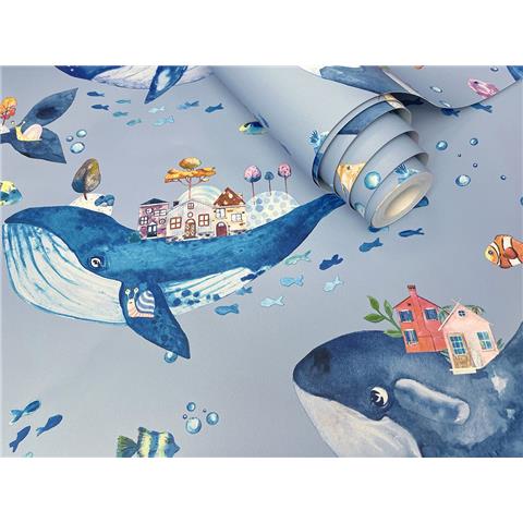 Dreamcatcher Whale Town Wallpaper 13220 Blue