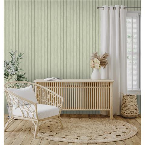 Holden Statement Wood Slat Wallpaper 13300 Soft Green
