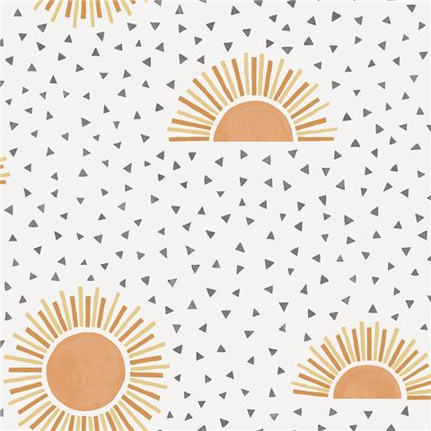 Dreamcatcher Sunbeam Wallpaper 13320 White/Orange