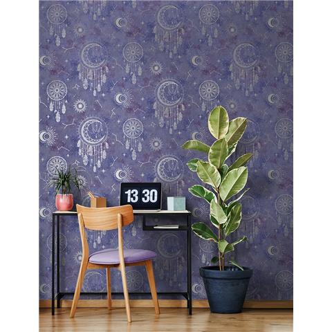 Dreamcatcher Wallpaper 13331 Purple and Silver