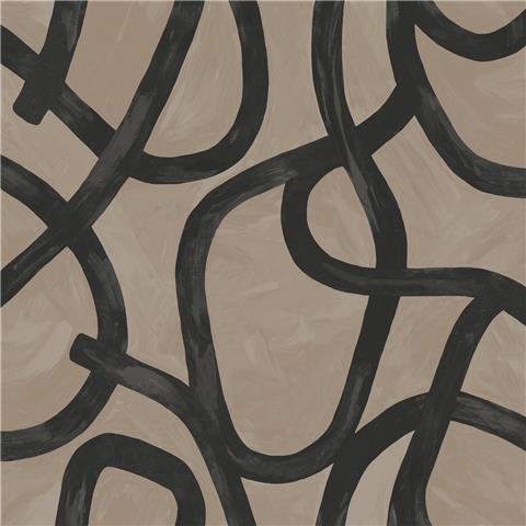 Holden Decor Wallpaper Linear Swirl 13460 Taupe