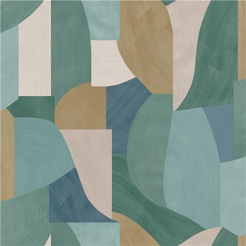 Holden Decor Wallpaper Curved Geo 13471 Teal