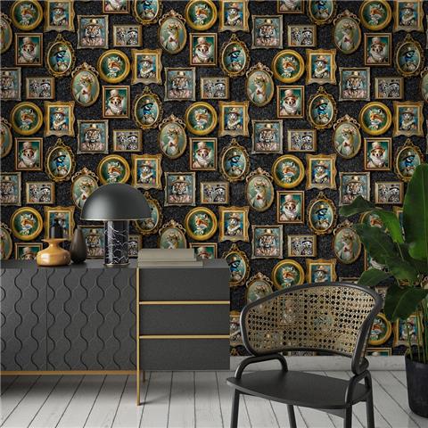 Holden Statement Wallpaper Regal Beasts 13790 Charcoal