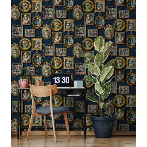 Holden Statement Wallpaper Regal Beasts 13791 Navy