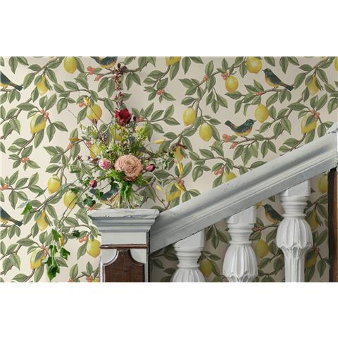 Holden Statement Wallpaper Lemon Leaf trail 13870 Cream/Orange