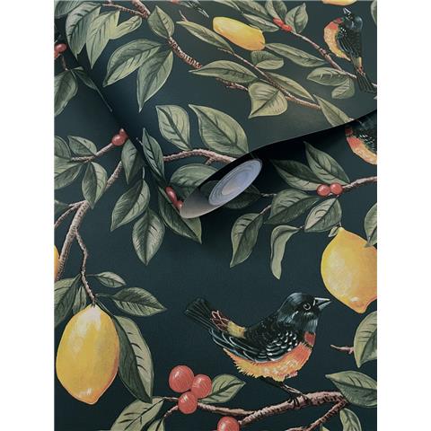 Holden Statement Wallpaper Lemon Leaf trail 13871 Teal