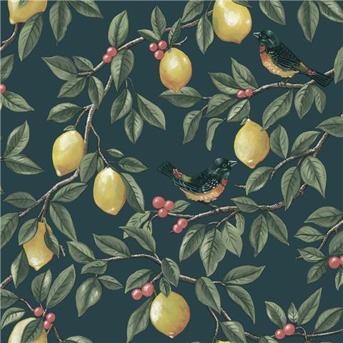 Holden Statement Wallpaper Lemon Leaf trail 13871 Teal