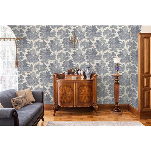 Holden Statement Wallpaper Osterley Toile 13951 Blue