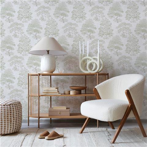 Super Fresco Linden Elmwood Wallpaper 140056 Sage