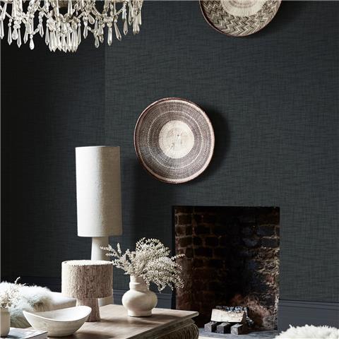 Graham & Brown x Abigail Ahern Wallpaper Weathered linen 140075 midnight