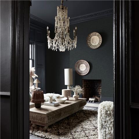 Graham & Brown x Abigail Ahern Wallpaper Weathered linen 140075 midnight