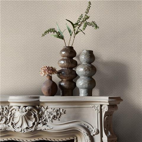 Graham & Brown x Abigail Ahern Wallpaper Herringbone Weave 140088 pebble