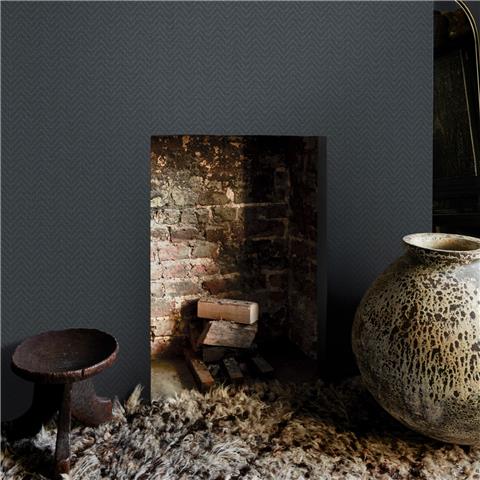 Graham & Brown x Abigail Ahern Wallpaper Herringbone Weave 140090 Dusk