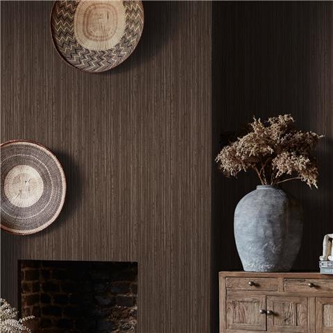 Graham & Brown x Abigail Ahern Wallpaper Fibre stripe 140100 chocolate