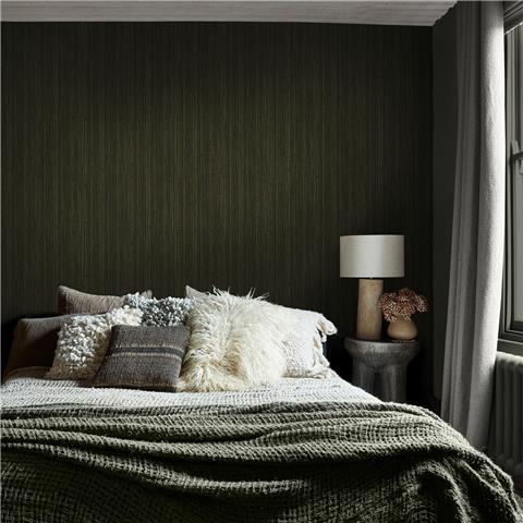 Graham & Brown x Abigail Ahern Wallpaper Fibre stripe 140101 Forest