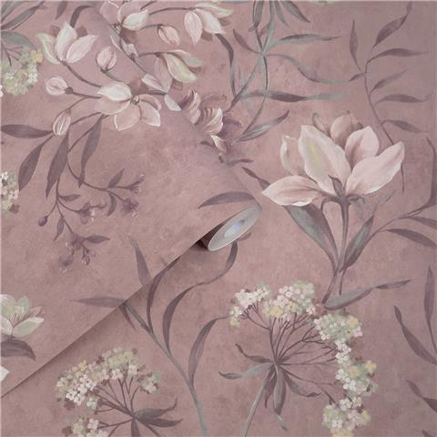 Laura Ashley Wallpaper Blairmore Floral 140325 Grape