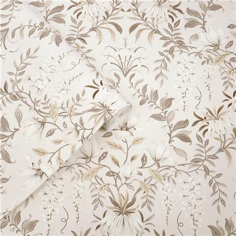 Laura Ashley Wallpaper Parterre 140335 Soft Natural Truffle