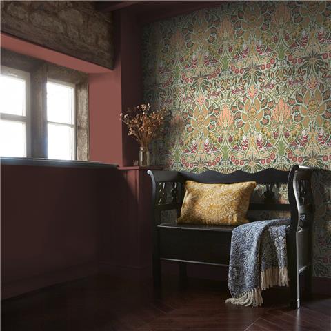 William Morris at Home Wallpaper Dove + Rose 140481 Olive