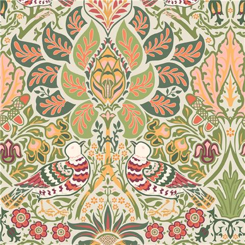 William Morris at Home Wallpaper Dove + Rose 140481 Olive
