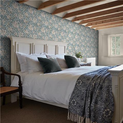 William Morris at Home Wallpaper Honeysuckle 140483 Dusky Blue