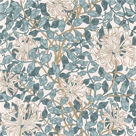 William Morris at Home Wallpaper Honeysuckle 140483 Dusky Blue