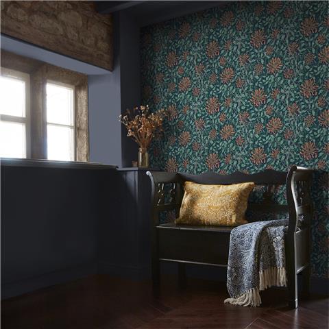 William Morris at Home Wallpaper Honeysuckle 140484 tidewater Blue