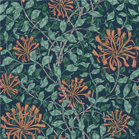 William Morris at Home Wallpaper Honeysuckle 140484 tidewater Blue