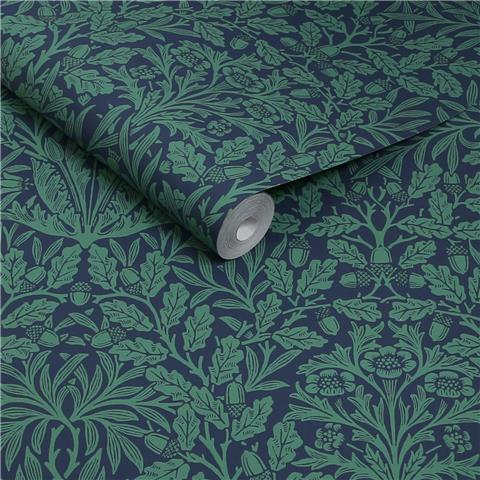 William Morris at Home Wallpaper Acorn 140489 Heritage Blues