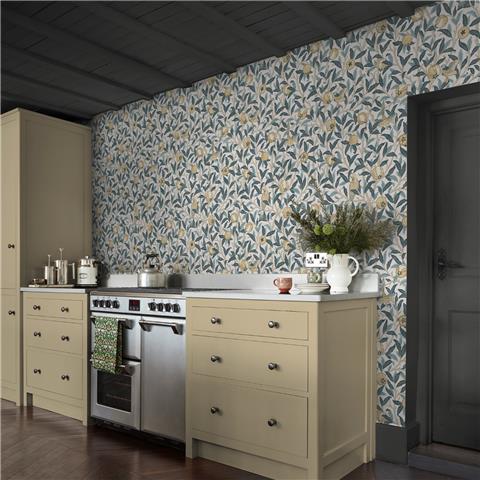 William Morris at Home Wallpaper Bird + Pomegranate 140501 Cloudy Blues