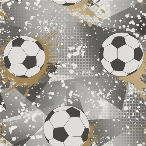 Kids Wallpaper Football Frenzy 14090 Black/Gold