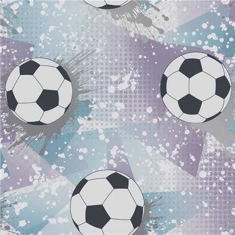 Kids Wallpaper Football Frenzy 14091 Lilac/Silver