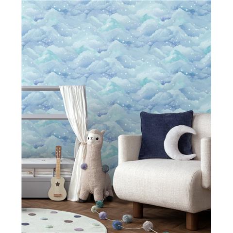 Kids Wallpaper Dreamland Clouds 14131 Aqua