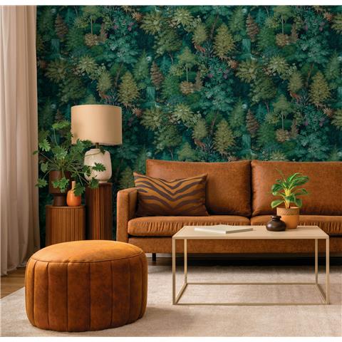 Holden Statement Symphony Wallpaper Midnight Woods 14151 Green